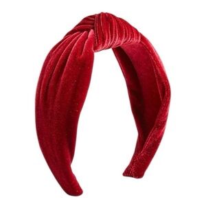 NWT J. Crew Velvet Knot Headband Valentine’s Day Preppy Holiday Elegant Ruby Red